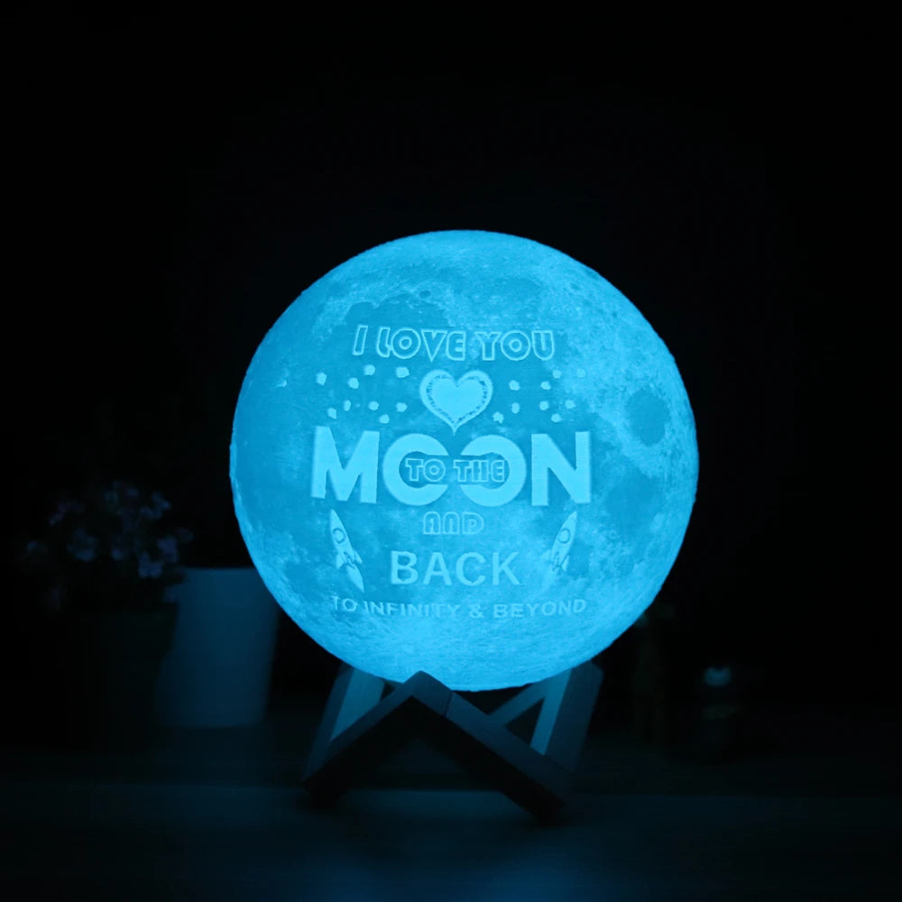 🌟 Lámpara de Luna 3D Personalizada con Foto y Texto
