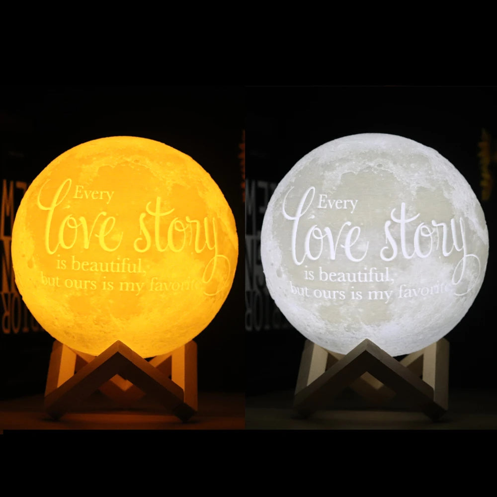 🌟 Lámpara de Luna 3D Personalizada con Foto y Texto