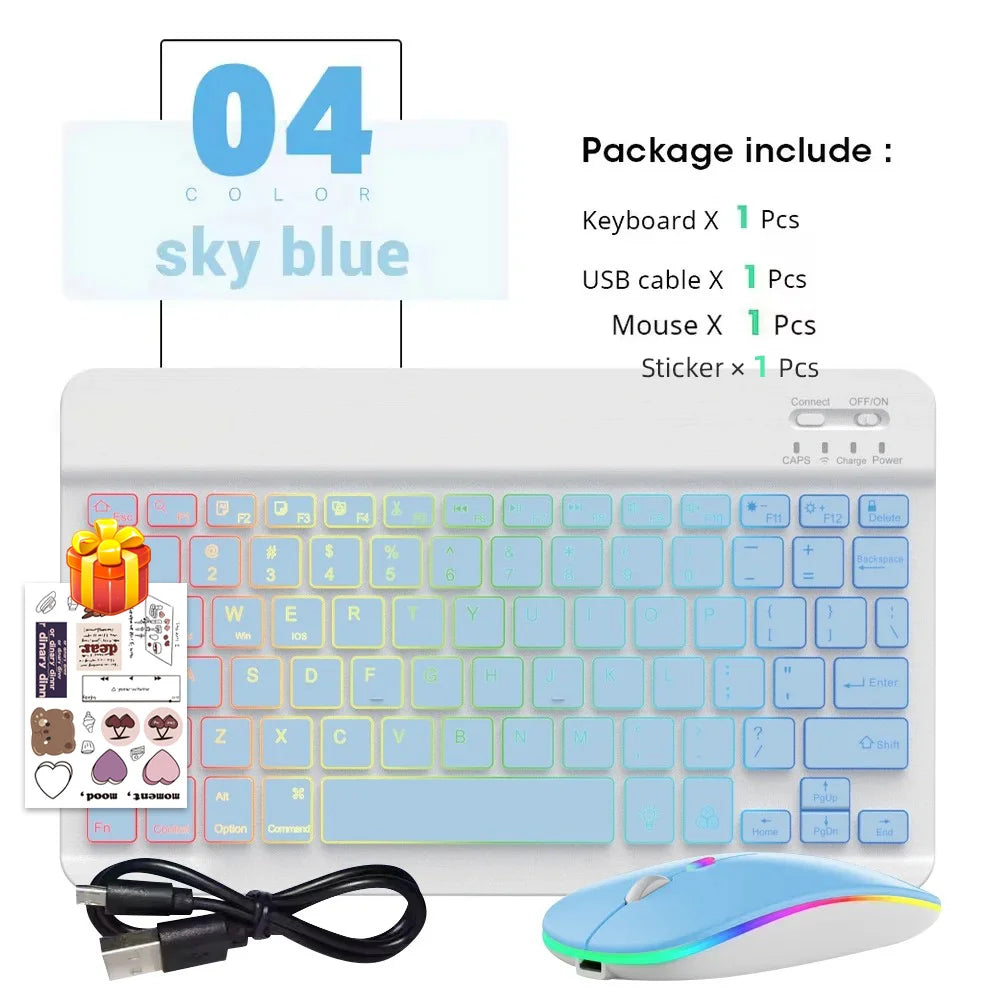 Combo Teclado Inalámbrico Retroiluminado y Mouse Multicolor READYYEAH
