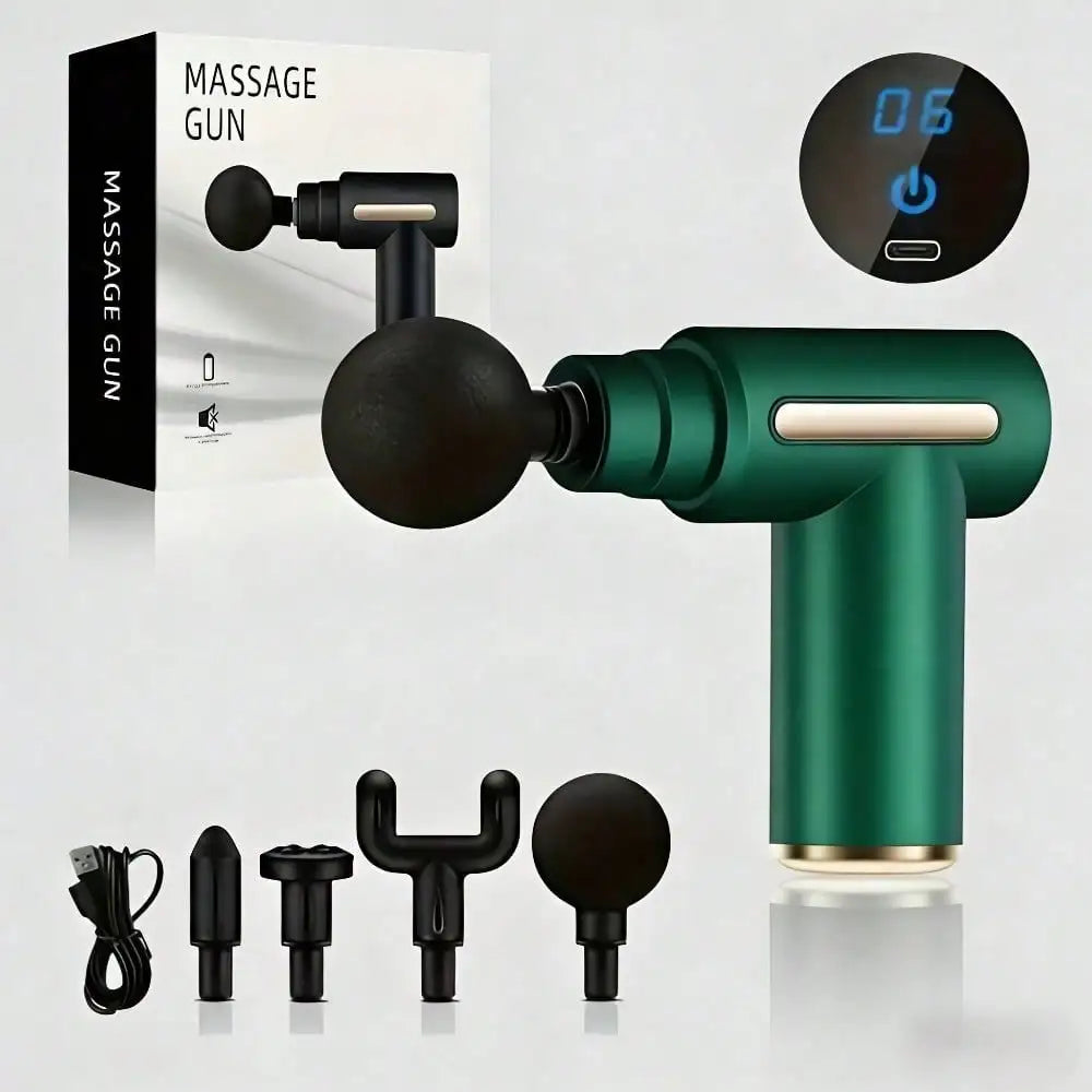 ⚡ Pistola de Masaje Muscular Profundo (Premium ABS) – Verde
