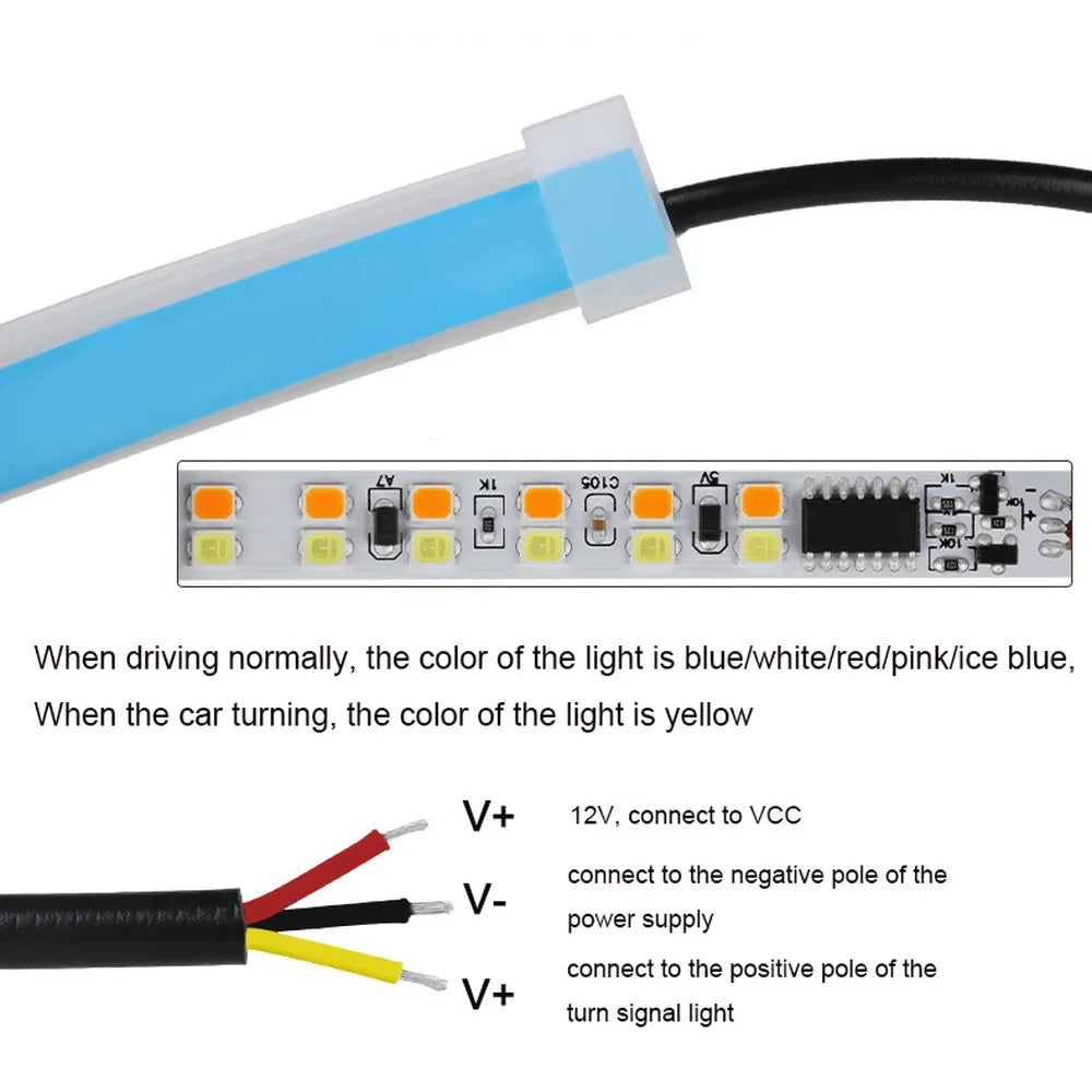 Flexible LED DRL Car Lights – Modern Style + Day/Night Safety-uces LED DRL Flexibles para Auto – Estilo Moderno + Seguridad Día/Noche