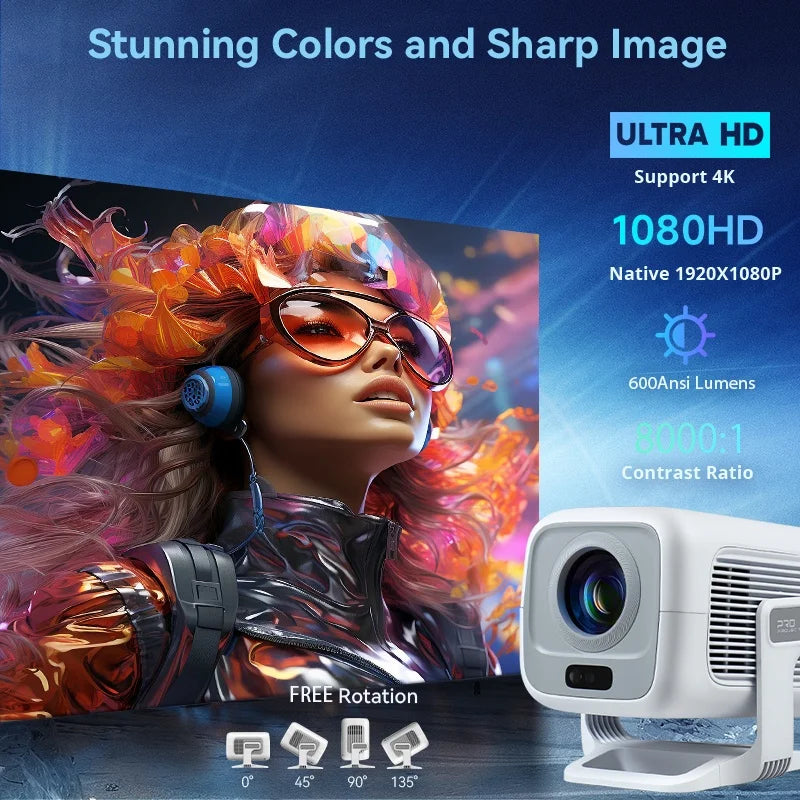 🔥 Proyector Inteligente 4K Portátil con Android y WiFi