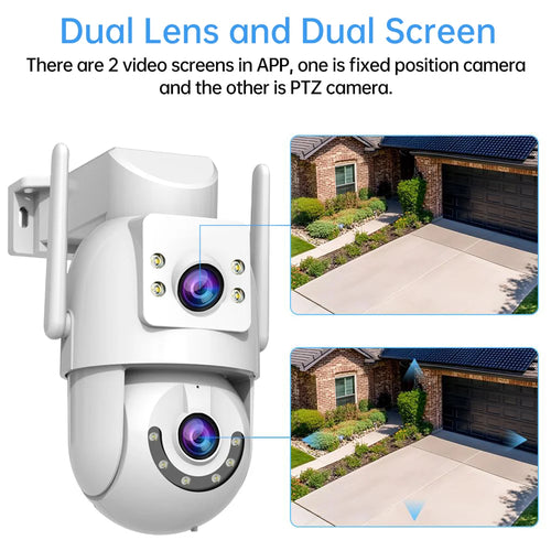 Cámara de Seguridad Inteligente JOOAN 4MP – Doble Lente y Doble Pantalla (WiFi Dual-Band)