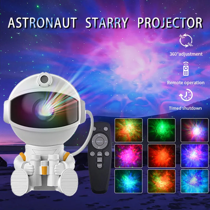 Astronaut Galaxy Projector – Star Night LED Lamp for Bedroom & Relaxation🌌 Proyector Galaxia Astronauta – Luz LED Nocturna para Habitación