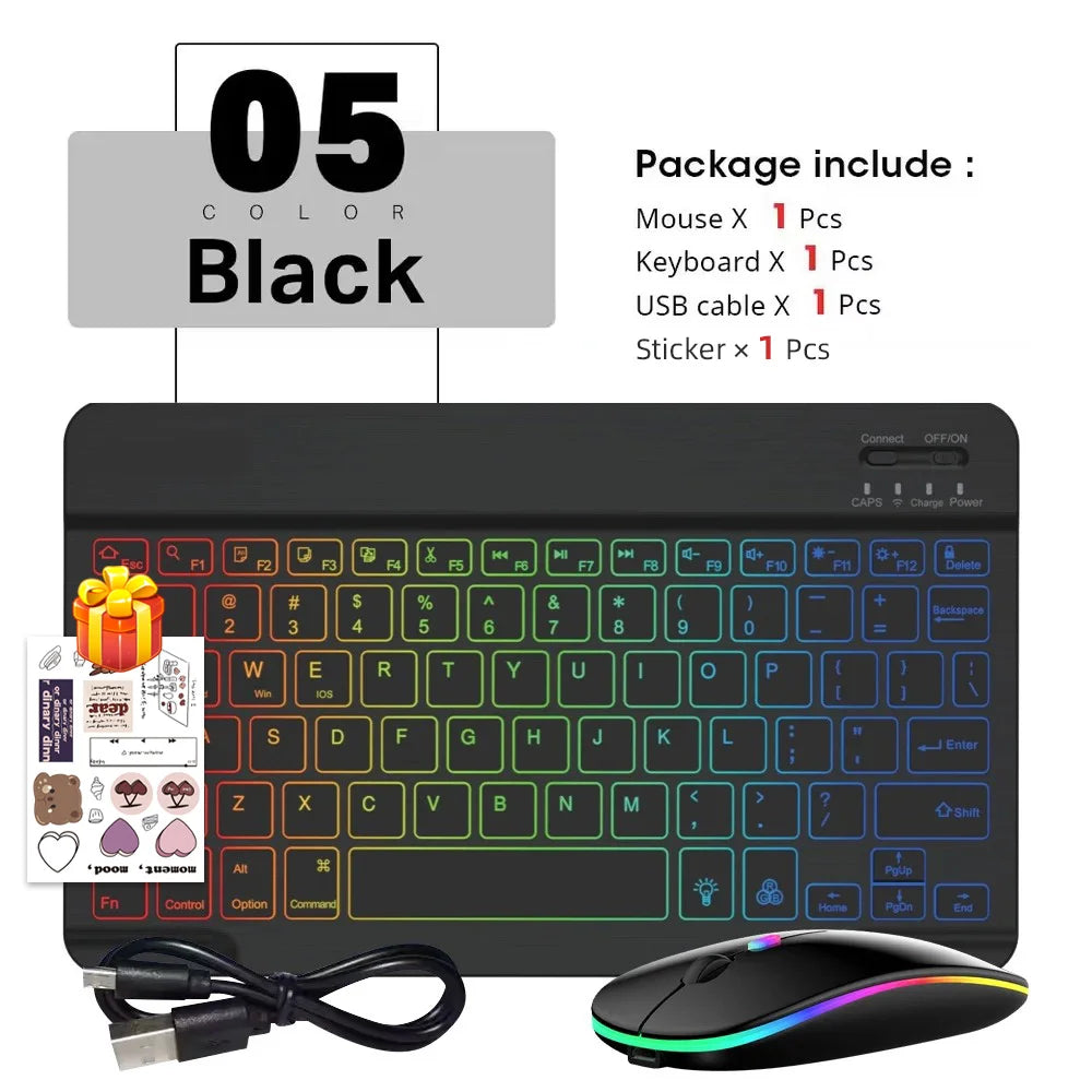 Combo Teclado Inalámbrico Retroiluminado y Mouse Multicolor READYYEAH
