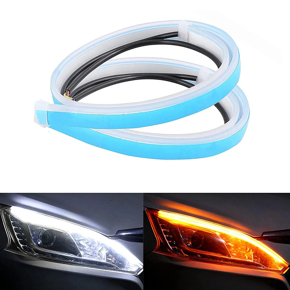 Flexible LED DRL Car Lights – Modern Style + Day/Night Safety-uces LED DRL Flexibles para Auto – Estilo Moderno + Seguridad Día/Noche