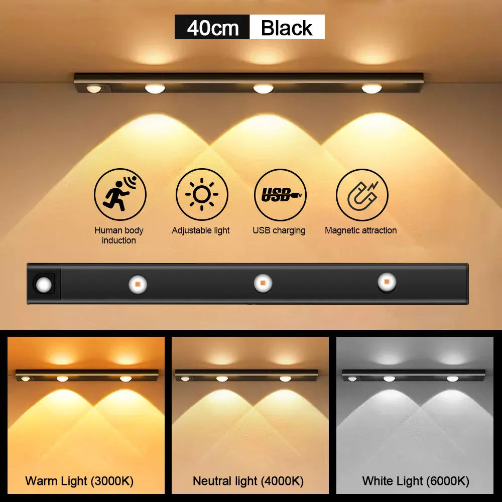 💡 Luz LED Inteligente con Sensor de Movimiento (Barra Ultra Delgada)