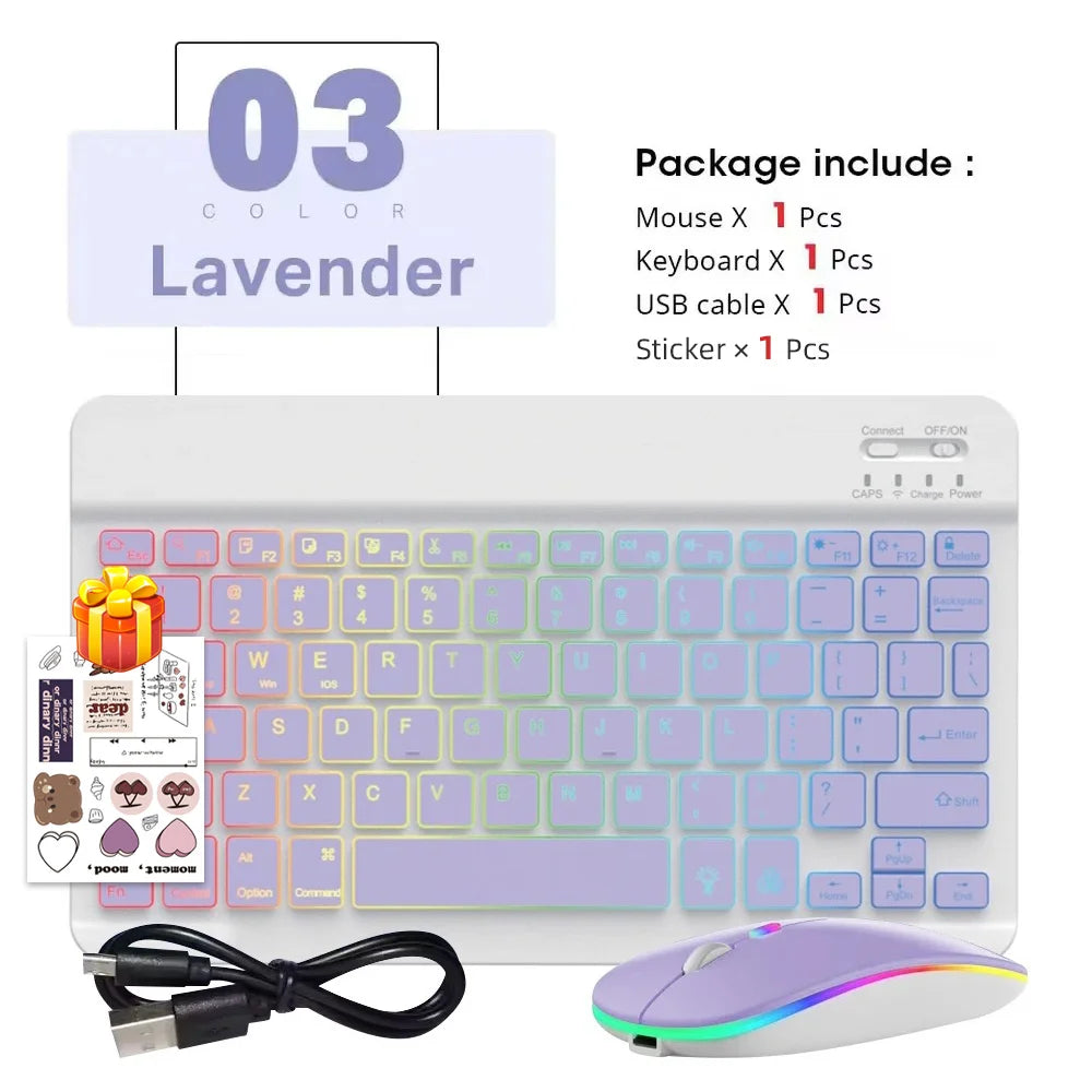 Combo Teclado Inalámbrico Retroiluminado y Mouse Multicolor READYYEAH