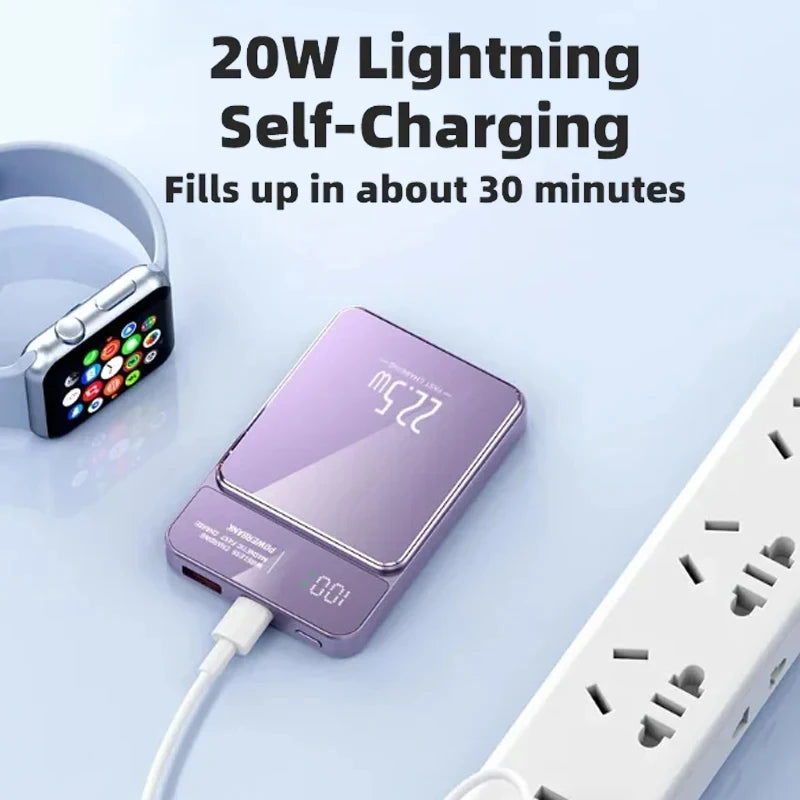 ⚡ Power Bank Magnética Inalámbrica de Carga Rápida