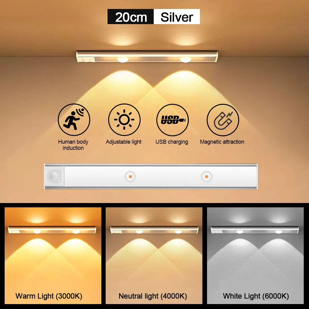 💡 Luz LED Inteligente con Sensor de Movimiento (Barra Ultra Delgada)