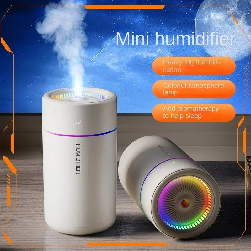 Humidificador LED 280ML, Aroma relajante y Luz ambiental.