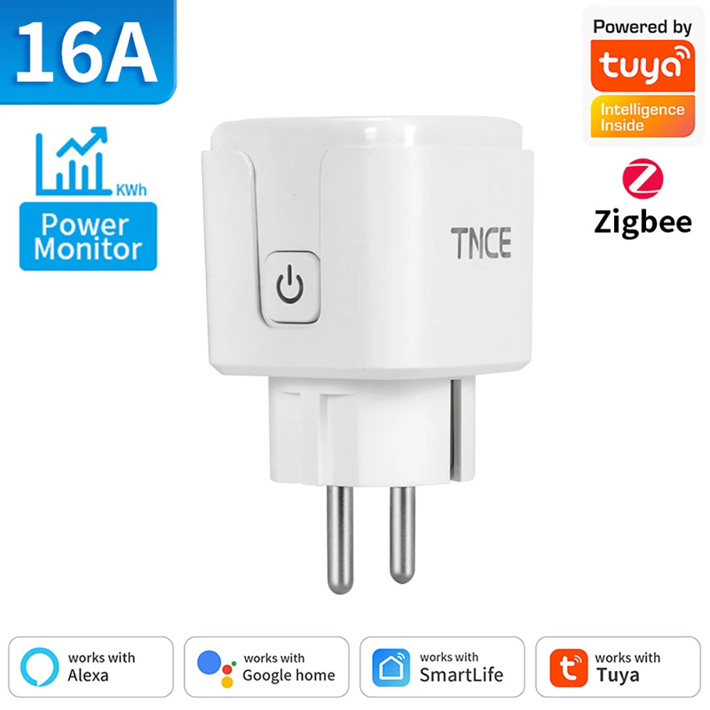 Tomacorriente Inteligente WiFi / Zigbee 16A-20A (Estándar Europeo)
