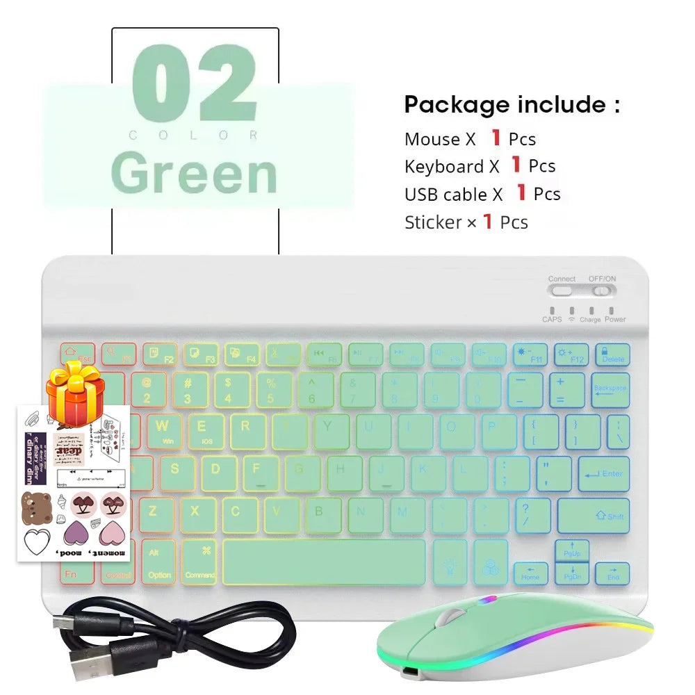 Combo Teclado Inalámbrico Retroiluminado y Mouse Multicolor READYYEAH