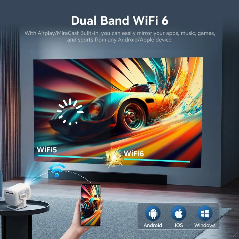 🔥 Proyector Inteligente 4K Portátil con Android y WiFi