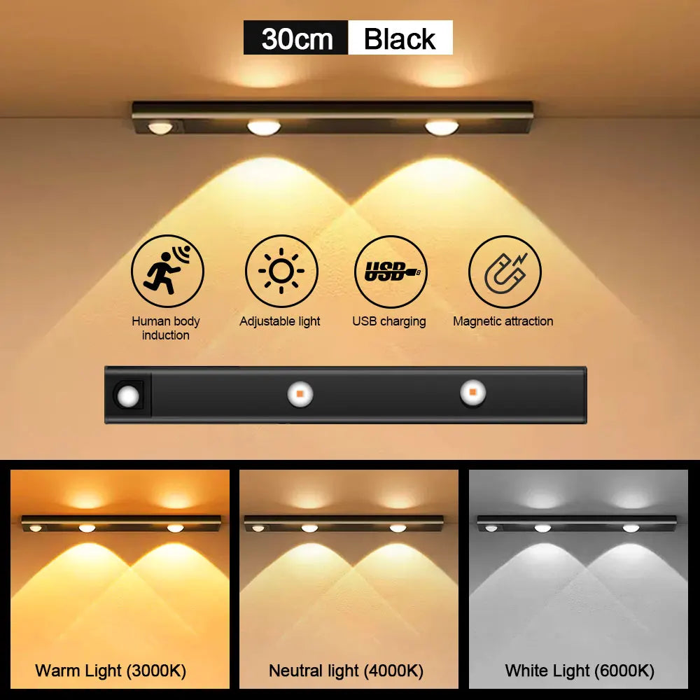 💡 Luz LED Inteligente con Sensor de Movimiento (Barra Ultra Delgada)
