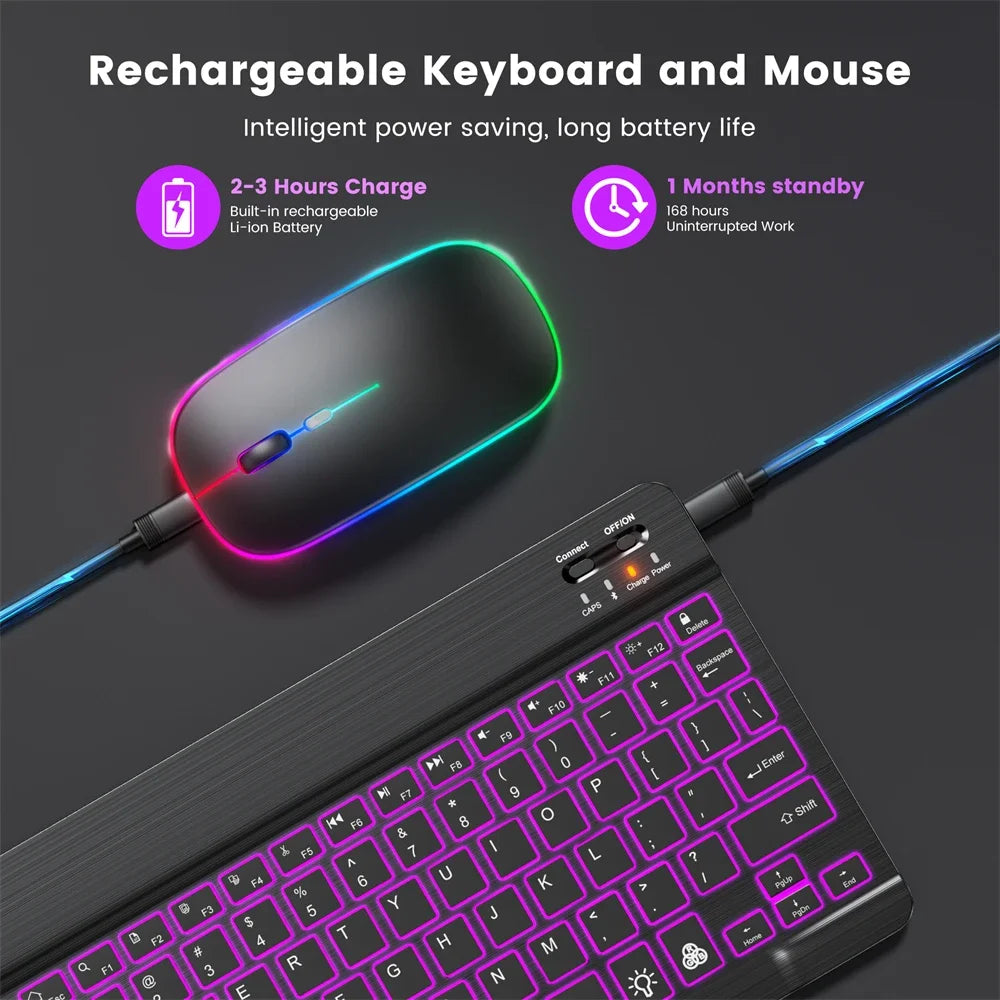 Combo Teclado Inalámbrico Retroiluminado y Mouse Multicolor READYYEAH