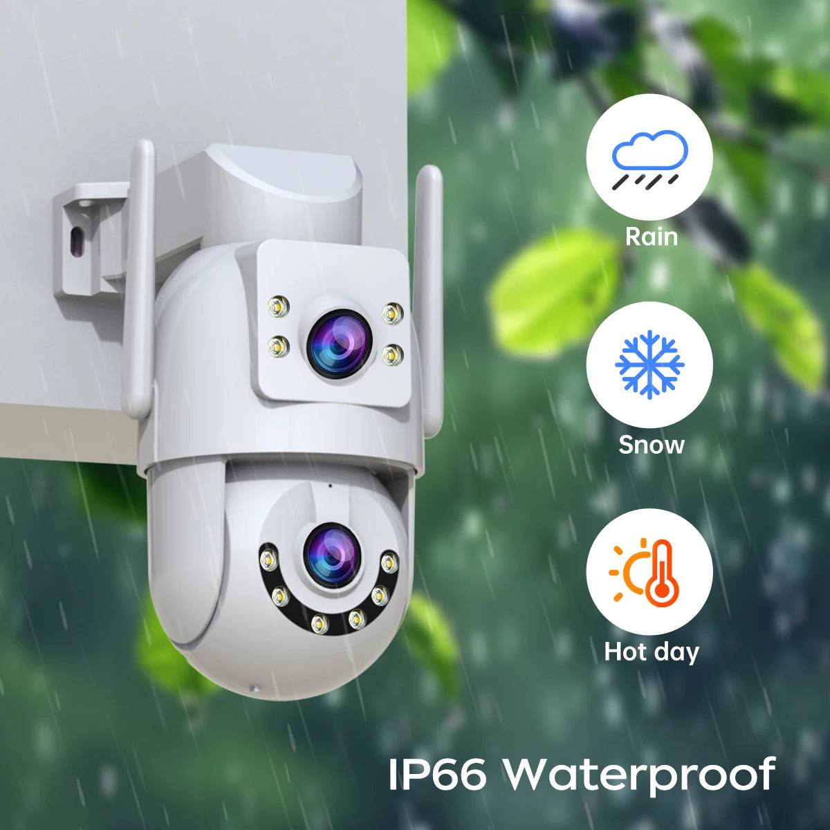 Cámara de Seguridad Inteligente JOOAN 4MP – Doble Lente y Doble Pantalla (WiFi Dual-Band)