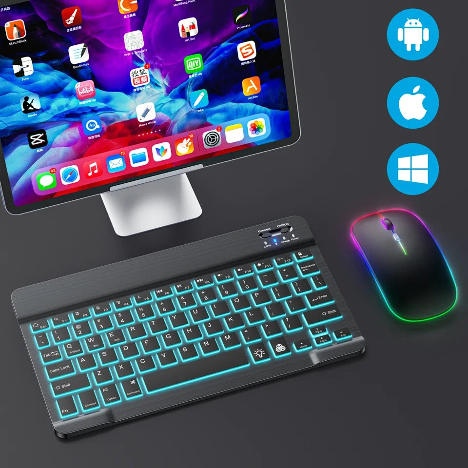 Combo Teclado Inalámbrico Retroiluminado y Mouse Multicolor READYYEAH