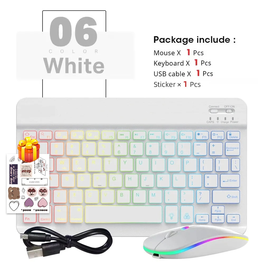 Combo Teclado Inalámbrico Retroiluminado y Mouse Multicolor READYYEAH
