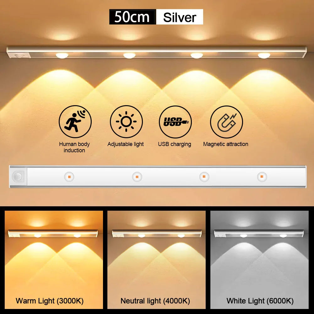 💡 Luz LED Inteligente con Sensor de Movimiento (Barra Ultra Delgada)