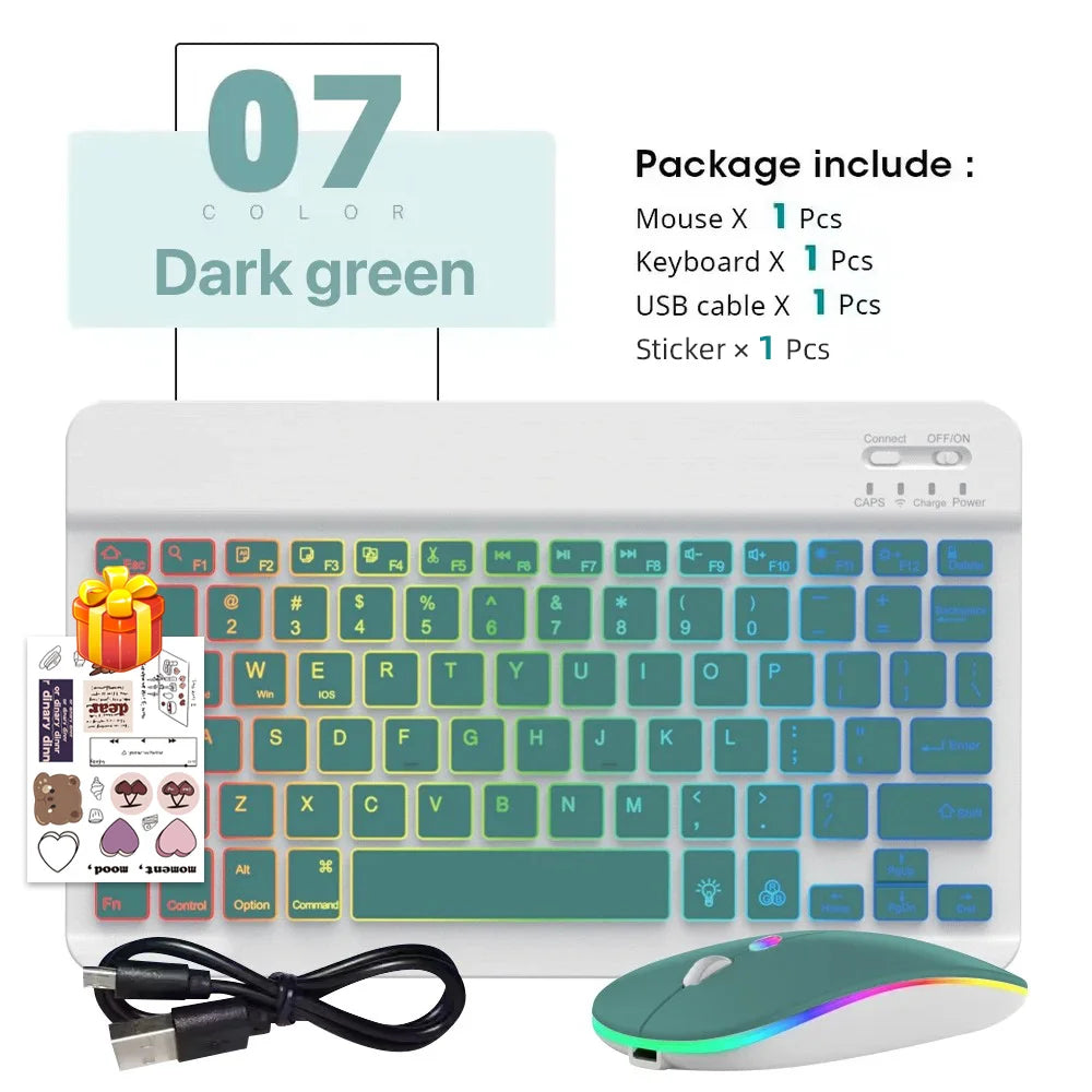 Combo Teclado Inalámbrico Retroiluminado y Mouse Multicolor READYYEAH
