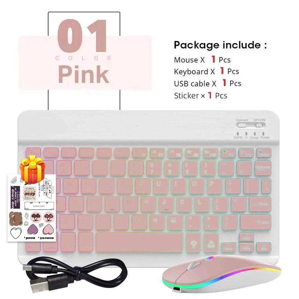 Combo Teclado Inalámbrico Retroiluminado y Mouse Multicolor READYYEAH