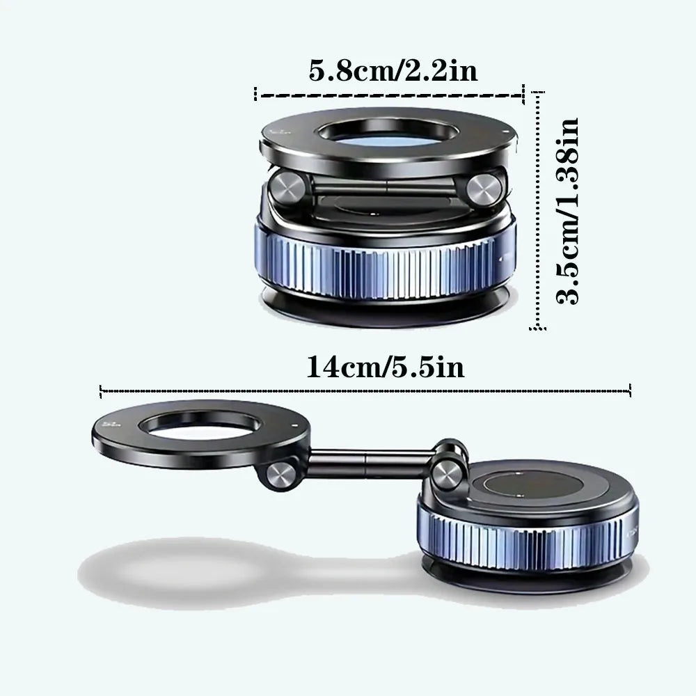 Magnetic Suction Phone Mount 360° – Strong Hold Car & Home Phone Holder-Soporte Magnético para Celular con Succión 360° – Fijación Ultra Fuerte para Carro y Hogar