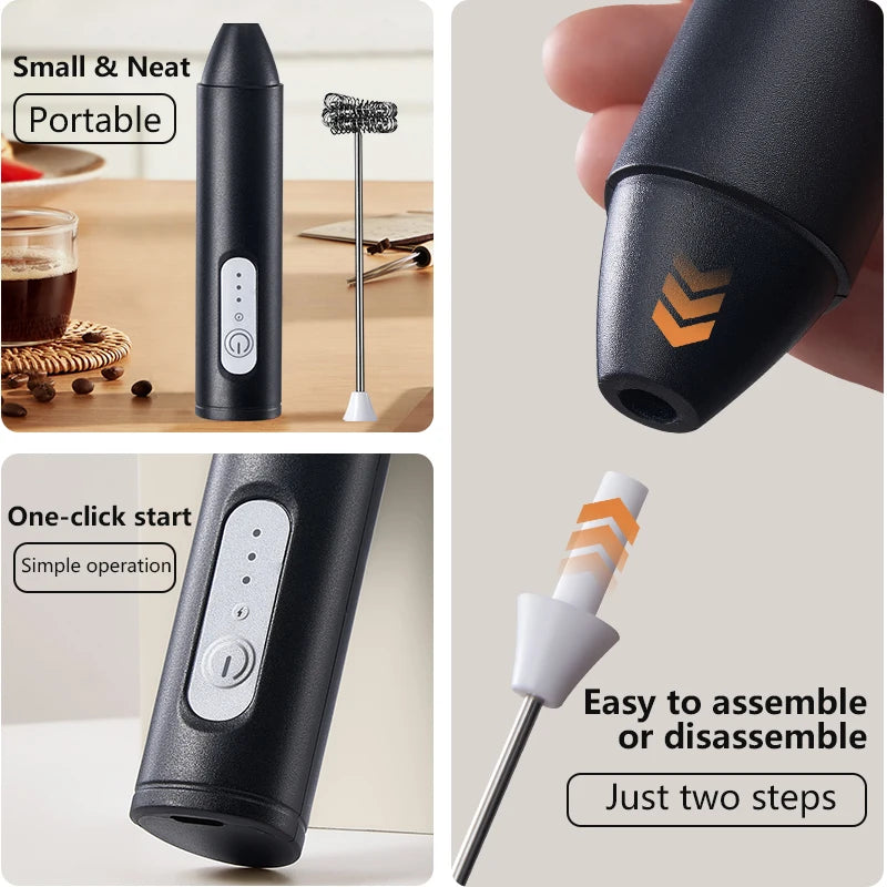 ⚡ Mini Batidor y Espumador de Leche Eléctrico Inalámbrico
