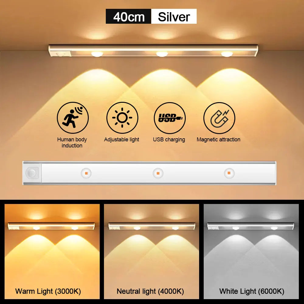 💡 Luz LED Inteligente con Sensor de Movimiento (Barra Ultra Delgada)