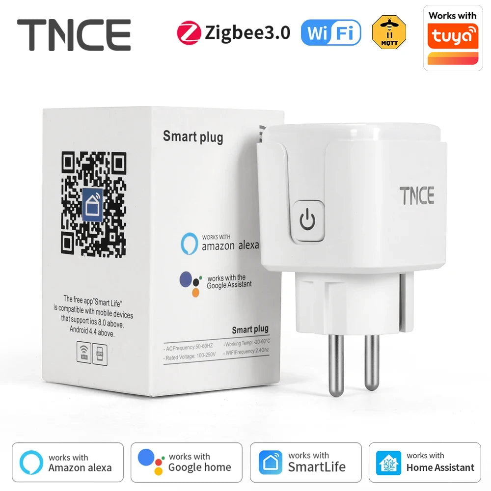 Tomacorriente Inteligente WiFi / Zigbee 16A-20A (Estándar Europeo)